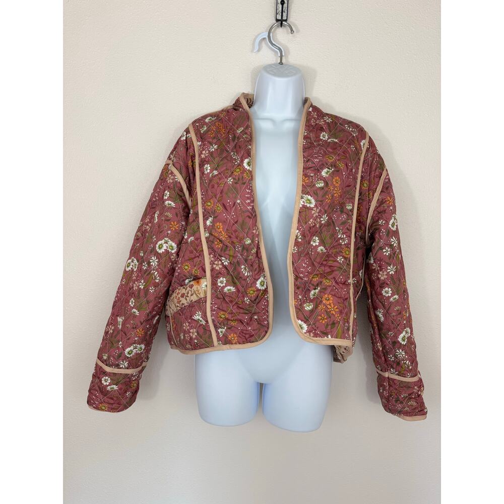 Simply Southern Reversible Quilted Floral Cottagecore Jacket Large - Picture 3 of 11